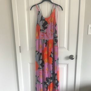 LOFT cross-back, flowing skirt maxi